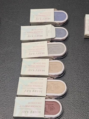 Vintage Lot Mary Kay Powder Perfect Eye Color Blue Gray Brown  NOS Lot Of 8 - Image 1 of 4