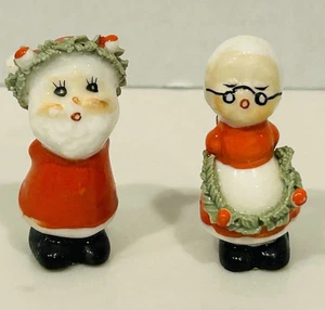 Vintage ARDCO Taiwan Spaghetti Santa & Mrs. Claus Christmas Figurines 2” - Picture 1 of 7