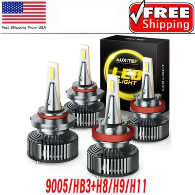 H11 9005 LED Headlight Super Bright Bulbs 6500K White Kit 40000LM High/Low Beam - Image 1 of 4