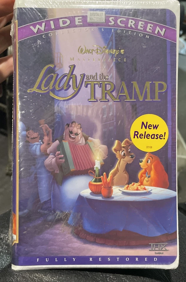 WAlT DISNEY~LADY AND THE TRAMP~VHS, 1998 MASTERPIECE CINEMASCOPE~WIDE SCREEN NEW - Image 1 of 4