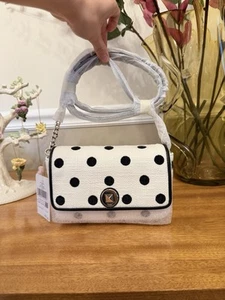 ⚪️⚫️NWT Kate Spade Natalia Polka Dot Embroidered Crossbody Shoulder Bag k8227 - Picture 1 of 6