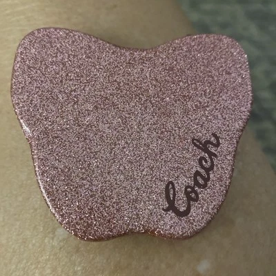 🩷Coach Glitter Butterfly Compact Mirror - CF154 Taffy Leather/Metal/Glass - NWT - Immagine 1 di 3