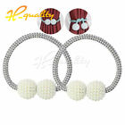 1Pair Magnetic Curtain Strap Buckle Holder Pearl Bead Tie Backs Clips Home Decor