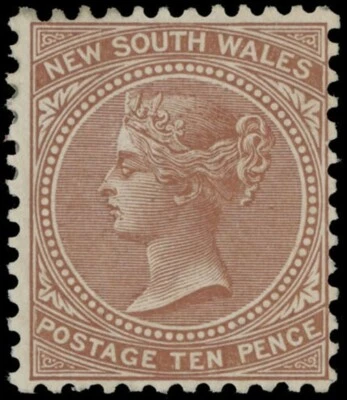 1899, AUSTRALIA-NSW QUEEN VICTORIA 10P, ALBINO SURCHARGE NINE CENTS, MH, SG#309b - Image 1 of 3