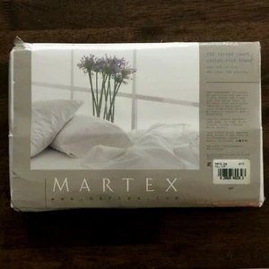 New Martex FULL Flat Sheet Easy Care No Iron Cotton Blend White USA NOS - Picture 1 of 3