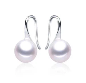 Designer French Hook Drop Earrings made with Genuine Freshwater Pearls - Picture 1 of 5