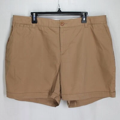 Shorts Lane Bryant Chino Collection Feminino Tamanho 18 Marrom Cintura Média Mistura de Algodão Novo - Imagem 1 de 3