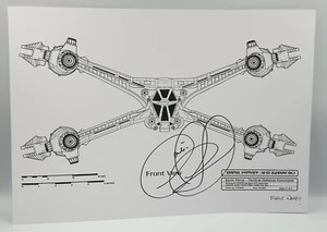 BABYLON 5: STARFURY VISTA FRONTAL A3 PLANO EN TARJETA FIRMADO POR CLAUDIA CHRISTIAN - Imagen 1 de 2