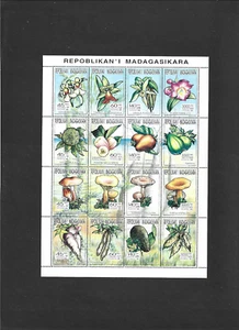 REPUBLIC OF MADAGASCAR SHEET of 16 "Flowers & Edibles" #1173a MNH 1993 issue - Picture 1 of 2