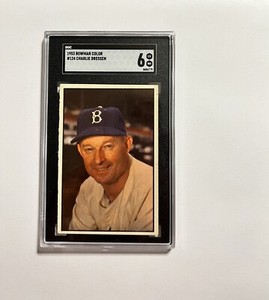 1953 Bowman Color #124 Charlie Dressen Brooklyn Dodgers SGC 6 EX-NM