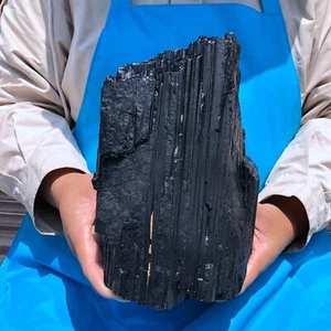 10.93LB Large Natural Black Tourmaline Crystal Gemstone Rough Mineral Specimen - Picture 1 of 24