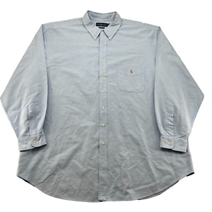 Ralph Lauren Classic Fit Button Down Shirt Mens Size 4XL Tall Blue *FLAW*
