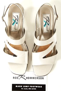 Sadie White Pearl Women's 9M Slingback Sandal Shoe Summer Leather ROS HOMMERSON - Picture 1 of 9
