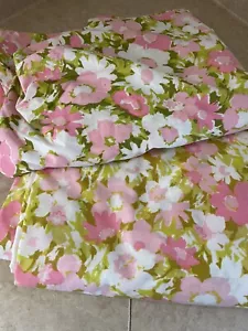 2 Vtg Springmaid Floral Full Flat Sheets Pink Retro Marvelaire - Picture 1 of 3