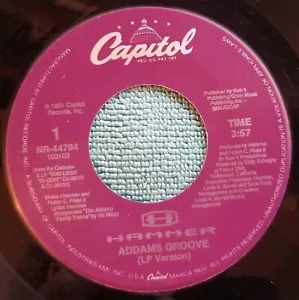 Hammer "Addams Groove (LP version) / Addams Groove (instrumental)" VG+ - Picture 1 of 3