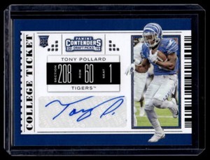 Tony Pollard Rookie Auto 2019 Panini Contenders Dallas Cowboys Autograph