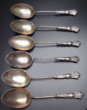 Vintage T.H. Hazlewood & Co Sterling Silver Set Of Six Spoons Birmingham England