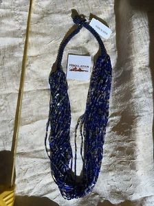 Himalaya Edelsteine Patay Perlen Multi Strang Blau Silber Halskette Nepal - Bild 1 von 3