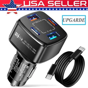 For iPhone 16 15 Pro Max Plus 38W Fast Charge USB PD Type-C Cable Car Charger - Picture 1 of 16