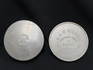 RARE BOITE GIBB'S FRENCH DENTIFRICE GRAND MODELE LUXE ALUMINIUM POLI 1912 WW1 - Foto 1 di 10