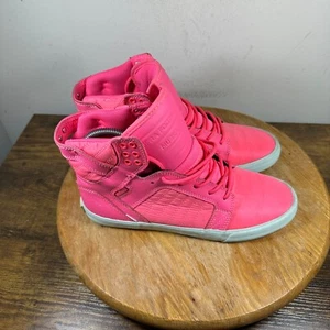 Supra Skytop Pink White High Top Shoes Sneakers Women's Size 9 - Picture 1 of 8