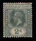 Gilbert And Ellice Islands 1912 1924 2D Grey Sg14 Mnh See Note
