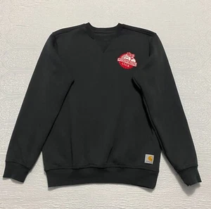 Carhartt Pullover Sweater Men's Size S Black Logo Crewneck Woodworking Club - Picture 1 of 9