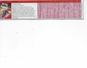 Transformers Original G1 1984 Autobot Ratchet No Cross Tech Spec