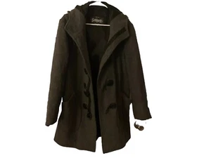 Schott Coat Women's Hooded Toggle Wool Blend Gray Medium - Picture 1 of 6