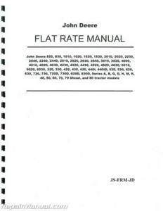 John Deere Tractor Flat Rate Manual - Foto 1 di 1