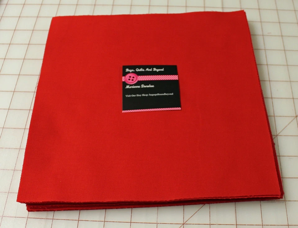 Layer Cake Red Poppy  solid 10 x 10 " Solids  MDG 40 pack - Image 1 of 1
