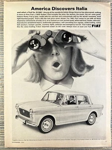 Pubblicità Fiat 1100D Berlina America Scopre Italia Auto 1964 Stampa d'epoca - Foto 1 di 1