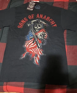 Sons Of Anarchy T-Shirt Men’s Medium Black SOA Biker Grim Reaper Graphic Tee - Picture 1 of 1