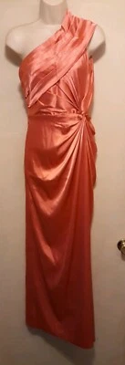 ADRIANNA PAPEL BOUTIQUE Coral One Shoulder  Evening Dress Sz 4P - Image 1 of 4