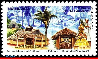 3234 BRAZIL 2012 QUILOMBO DOS PALMARES, MEMORIAL PARK, AFRICA, FOLKLORE, MNH - Image 1 of 2