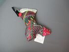 Crazy Quilt Material Shoe Pattern Pin Cushion - Lace &amp; Ribbon - Ravia - 28