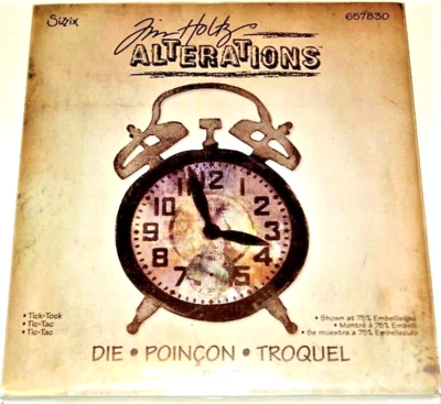 Tick Tock Clock Sizzix Bigz Die by Tim Holtz Alterations 657830 NEW! - Image 1 of 4
