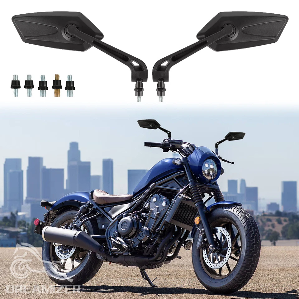 Par de espejos retrovisores laterales para moto Honda Rebel 300 CMX 300 250 500 1100 Foto 1 de 4