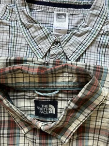 2 The North Face Short Sleeve Button Up Plaid Checked Print Shirts Men’s XL - Picture 1 of 10