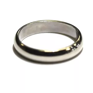 14k white gold 4mm unisex wedding band 5.1g gents womens size 9 - Picture 1 of 10