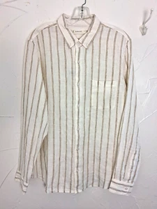 Mens Everlane European Flax Linen Standard Fit Shirt Bone Size Med. Preppy - Picture 1 of 8