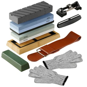 Knife Sharpener Whetstone Flattening Sharpening Stone 400/1000+3000/8000 Grit - Picture 1 of 13