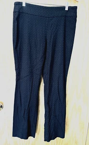 Studio 253 Womens Large Black Textured Pull On Elastic Waist Stretch Dress Pants - Picture 1 of 2