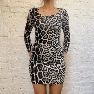 Just Cavalli Animal print Mini Dress - Small Black Cotton - Picture 1 of 10