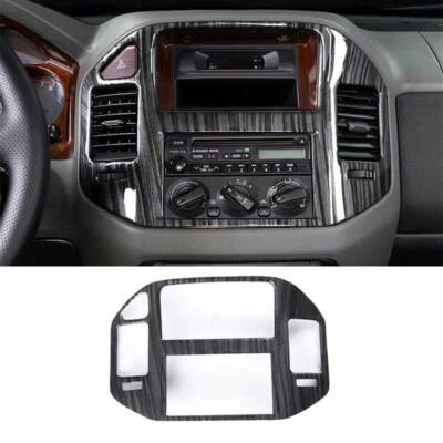 Para Mitsubishi Pajero Montero 2000-06 Madera Negra Consola Media Borde Navegación Foto 1 de 4