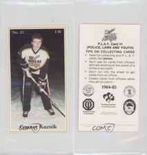 1984-85 Brandon Wheat Kings PLAY (Police Laws and Youth) Garnet Kazuik #1