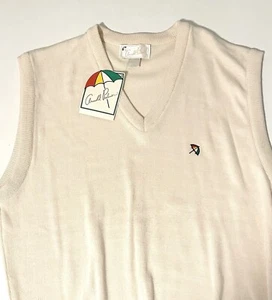 Chaleco Suéter de Golf Arnold Palmer de Colección para Hombres Grande Crema Preppy Hecho en EE. UU. NUEVO NOS - Imagen 1 de 11