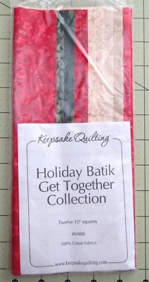 Keepsake Quilting "Holiday Batik Get Together Collection" (12pcs) 10" x 10" - Image 1 of 2