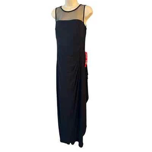 Scarlett schwarz lang formell ärmellos Abendkleid durchsichtig Top neu mit Etikett Größe 8 - Bild 1 von 12