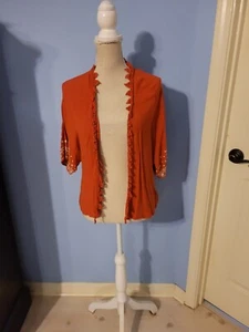 Xhilaration Size Xsmall Sweater Womens Orange Short Sleeve Kimono Open Front - Picture 1 of 7